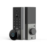 ANNKE Palm Vein Smart Door Lock with 2K Camera, Keyless Entry 5-in-1 (Palm Vein/App/Voice/Code/Key), AI Human Detection, Two-Way Talk, Auto-Lock, Wi-Fi, Alexa/Google, 10,000mAh Rechargeable Battery, Local & Cloud Storage