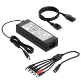 ANNKE 12V 5A Power Adapter with 9-Way Splitter Cable 100-240V AC to DC Converter - 60W Max Output for CCTV Cameras, DVR Systems, LED Lights - UL/FCC/CE/UKCA Certified (5.5×2.1mm Plug)