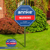 2PCS ANNKE 10" Heavy Duty 100% Aluminum Security Sign, Reflective & Fade Resistant Outdoor Surveillance Warning Sign for Home/Yard/Property Protection