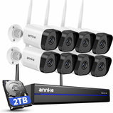 ANNKE Wireless Camera System, 16CH Expandable 4K Security NVR, 8Pcs 3MP Outdoor Cameras, 2-Way Audio, Dual-Band WiFi, Human Detection, IP66 Waterproof, 2TB HDD, Compatible with Alexa, 24/7 Protection