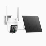 SCN300 - 4G LTE Cellular Wireless Outdoor Security Camera, Battery & Solar Powered, 3MP Dual Light Night Vision, 355° Pan & 90° Tilt, Two-Way Audio, SIM & Micro SD Card (32 GB) Included, Cloud & Max. 128 GB Local Storage