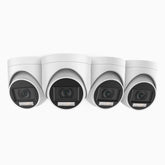 ADL500 - 4-Pack 3K Dual Light Wired CCTV Security Camera, Color & IR Night Vision, 3072*1728 Resolution, f/1.2 Super Aperture, 4-in-1 Output Signal, Built-in Microphone, IP67