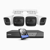 AK200 - 1080p 4 Channel Outdoor Wired Security CCTV System with 4 Cameras, Human & Vehicle Detection, 65 ft IR Night Vision, 4-in-1 Video Output, IP66 Weatherproof, Only Ship to The US