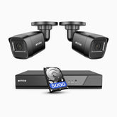 AK200 - 1080p 4 Channel Outdoor Wired Security CCTV System with 2 Cameras, Human & Vehicle Detection, 65 ft IR Night Vision, 4-in-1 Video Output, IP66 Weatherproof, Only Ship to The US