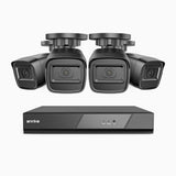 AK200 - 1080p 4 Channel Outdoor Wired Security CCTV System with 4 Cameras, Human & Vehicle Detection, 65 ft IR Night Vision, 4-in-1 Video Output, IP66 Weatherproof, Only Ship to The US
