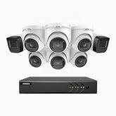 EL200 - 1080p 8 Channel Outdoor Wired Security CCTV System with 2 Bullet & 6 Turret Cameras, 3.6 MM Lens, Smart DVR with Human & Vehicle Detection, 66 ft Infrared Night Vision, 4-in-1 Output Signal, IP67