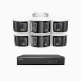 ACDK500 - 3K 8 Channel 6 Dual-Lens Cameras Wired Security System, 180° Panoramic View, Smart Dual Light Night Vision, Built-in Microphone, IP67