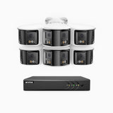 ACDK500 - 3K 8 Channel 6 Dual-Lens Cameras Wired Security System, 180° Panoramic View, Smart Dual Light Night Vision, Built-in Microphone, IP67