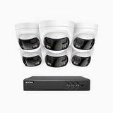 ACDK500 - 3K 8 Channel 6 Dual-Lens Cameras Wired Security System, 180° Panoramic View, Smart Dual Light Night Vision, Built-in Microphone, IP67