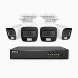 E200 - 3K Lite Wired Security Camera System Outdoor with AI Human/Vehicle Detection, 8CH H.265+ DVR and 4 x 1920 TVL 2MP IP67 Home CCTV Cameras with Smart Dual Light, Color Night Vision