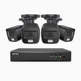 E200 - 3K Lite Wired Security Camera System Outdoor with AI Human/Vehicle Detection, 8CH H.265+ DVR and 4 x 1920 TVL 2MP IP67 Home CCTV Cameras with Smart Dual Light, Color Night Vision