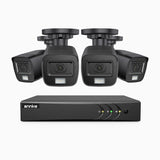 E200 - 3K Lite Wired Security Camera System Outdoor with AI Human/Vehicle Detection, 8CH H.265+ DVR and 4 x 1920 TVL 2MP IP67 Home CCTV Cameras with Smart Dual Light, Color Night Vision