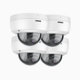 C500D - 4-Pack 3K Outdoor PoE Security IP Dome Camera, EXIR 2.0 Night Vision, Built-in Microphone, SD Card Slot, IP67 Waterproof, RTSP Supported, Works with Alexa