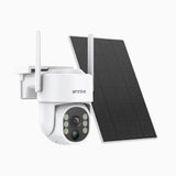 ANNKE Solar Security Camera Wireless Outdoor, 2K HD Dome Camera for Home Security, 360°Viewing, 9000mA Battery, Two-Way Audio, Smart PIR Motion Detection, Color Night Vision, SD/Cloud Storage