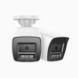 C1200 - 2-Pack 4K 12MP Outdoor Dual Light PoE Security Camera, Color & IR Night Vision, Human & Vehicle Detection, H.265+, Built-in Microphone, Max. 512 GB Local Storage, IP67
