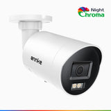 NightChroma<sup>TM</sup> NCBR800 - 4K Outdoor PoE Security Camera, Red Blue Flashing Lights & Siren, 3840*2160, Acme Color & IR Night Vision, Human & Vehicle Detection, Two-Way Audio, IP67 Weatherproof, All-Metal Housing