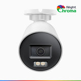 NightChroma<sup>TM</sup> NCBR800 - 4K Outdoor PoE Security Camera, Red Blue Flashing Lights & Siren, 3840*2160, Acme Color & IR Night Vision, Human & Vehicle Detection, Two-Way Audio, IP67 Weatherproof, All-Metal Housing
