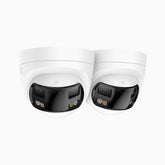 2-Pack FCD600 6MP UHD Dual-Lens Outdoor PoE Security Camera, 180° Panoramic View, Smart Dual Light Night Vision, Two-Way Audio, Active Siren & Alarm, Human & Vehicle Detection, IP67