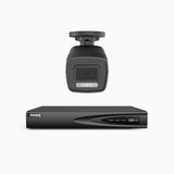 H500P - 3K 4 Channel 1 Camera PoE Security System, Color & IR Night Vision, 3072*1728 Resolution, f/1.6 Aperture (0.005 Lux), Human & Vehicle Detection, Built-in Microphone,IP67