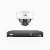 HZ804 - 4K 4 Channel 1 Camera PoE Security System, 4X Optical Zoom, 2.8 - 12 MM Motorized Varifocal Lens, Smart Dual Light Night Vision, Motion Detection 2.0, Built-in Microphone, Siren & Strobe Alarm, Upgraded Version