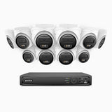 H500 - 3K Super HD 16 Channel 10 Cameras PoE Security System, Color & IR Night Vision, 3072 × 1728 @ 20fps, Smart Human & Vehicle Detection, Built-in Microphone, IP67