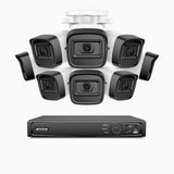 H300 - 2K 3MP 16 Channel 8 Cameras PoE Security System, EXIR 2.0 Night Vision, Motion Detection, H.265+, IP67 Waterproof