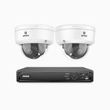 HZ804 - 4K 8 Channel 2 Cameras PoE Security System, 4X Optical Zoom, 2.8 - 12 MM Motorized Varifocal Lens, Smart Dual Light Night Vision, Motion Detection 2.0, Built-in Microphone, Siren & Strobe Alarm, Upgraded Version
