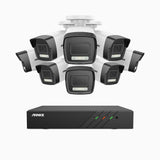 H500P - 3K 8 Channel 8 Cameras PoE Security System, Color & IR Night Vision, 3072*1728 Resolution, f/1.6 Aperture (0.005 Lux), Human & Vehicle Detection, Built-in Microphone,IP67