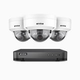 H800 - 4K 8 Channel 3 Cameras PoE Security System, Human & Vehicle Detection, Built-in Mic & SD Card Slot, Color & IR Night Vision, RTSP Supported