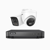 H800 - 4K 8 Channel PoE Security System with 1 Bullet & 1 Turret Cameras, Human & Vehicle Detection, Color & IR Night Vision, Built-in Mic, RTSP Supported