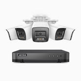 H800 - 4K 8 Channel 5 Cameras PoE Security System, Human & Vehicle Detection, Built-in Micphone & SD Card Slot, Color & IR Night Vision, RTSP Supported