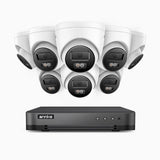 H800 - 4K 8 Channel 8 Cameras PoE Security System, Human & Vehicle Detection, Built-in Micphone, Color & IR Night Vision, RTSP Supported