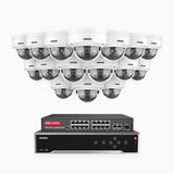 H1200 - 4K 12MP 32 Channel 16 Cameras PoE Security System, Color & IR Night Vision, Human & Vehicle Detection, H.265+, Built-in Microphone, Max. 512 GB Local Storage, IP67