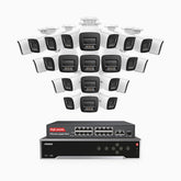 H800 - 4K 32 Channel 24 Cameras PoE Security System, Human & Vehicle Detection, Color & IR Night Vision, Built-in Mic, RTSP Supported, 16-Port PoE Switch Included