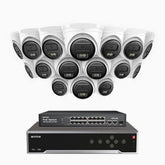 H500 - 3K Super HD 32 Channel 16 Cameras PoE Security System, Color & IR Night Vision, 3072 × 1728 @ 20fps, Smart Human & Vehicle Detection, Built-in Microphone, IP67