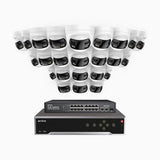 FDH800, 4K 32CH PoE Security System with 24 Seamless 180° Dual-Lens Cameras, 77° Vertical FOV for Superior Panoramic Coverage, Smart Color Night Vision & Active Deterrence