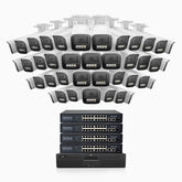 HZ804 - 4K 64 Channel 40 Cameras PoE Security System, 4X Optical Zoom, 2.8 - 12 MM Motorized Varifocal Lens, Smart Dual Light Night Vision, Motion Detection 2.0, Built-in Microphone, Siren & Strobe Alarm, Upgraded Version