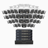 HZ804 - 4K 64 Channel 40 Cameras PoE Security System, 4X Optical Zoom, 2.8 - 12 MM Motorized Varifocal Lens, Smart Dual Light Night Vision, Motion Detection 2.0, Built-in Microphone, Siren & Strobe Alarm, Upgraded Version