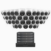 H500 - 3K Super HD 64 Channel 40 Cameras PoE Security System, Color & IR Night Vision, 3072 × 1728 @ 20fps, Smart Human & Vehicle Detection, Built-in Microphone, IP67