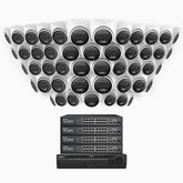 H500 - 3K Super HD 64 Channel 48 Cameras PoE Security System, Color & IR Night Vision, 3072 × 1728 @ 20fps, Smart Human & Vehicle Detection, Built-in Microphone, IP67