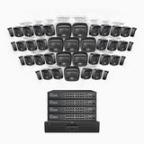 H500 - 3K Super HD 64 Channel 40 Cameras PoE Security System, Color & IR Night Vision, 3072 × 1728 @ 20fps, Smart Human & Vehicle Detection, Built-in Microphone, IP67