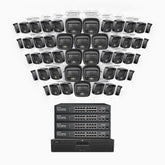 H500 - 3K Super HD 64 Channel 48 Cameras PoE Security System, Color & IR Night Vision, 3072 × 1728 @ 20fps, Smart Human & Vehicle Detection, Built-in Microphone, IP67