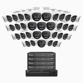 H800X - 4K 64 Channel 40 Cameras PoE Security System, 1/1.8'' BSI Sensor, f/1.6 Aperture (0.003 Lux), Siren & Strobe Alarm,Two-Way Audio, Human & Vehicle Detection, Perimeter Protection, All-Metal Housing