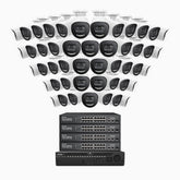 H800X - 4K 64 Channel 48 Cameras PoE Security System, 1/1.8'' BSI Sensor, f/1.6 Aperture (0.003 Lux), Siren & Strobe Alarm,Two-Way Audio, Human & Vehicle Detection, Perimeter Protection, All-Metal Housing