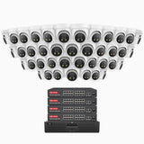H800X - 4K 64 Channel 40 Cameras PoE Security System, 1/1.8'' BSI Sensor, f/1.6 Aperture (0.003 Lux), Siren & Strobe Alarm,Two-Way Audio, Human & Vehicle Detection,  Perimeter Protection, Works with Alexa, All-Metal Housing