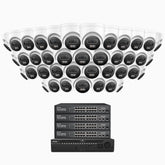 H1200 - 4K 12MP 64 Channel 40 Cameras PoE Security System, Color & IR Night Vision, Human & Vehicle Detection, H.265+, Built-in Microphone, Max. 512 GB Local Storage, IP67