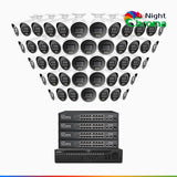 NightChroma<sup>TM</sup> NCK800 – 4K 64 Channel 48 Cameras PoE Security System, f/1.0 Super Aperture, Color Night Vision, 2CH 4K Decoding Capability, Human & Vehicle Detection, Intelligent Behavior Analysis, Built-in Mic, 124° FoV, All-Metal Housing