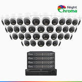 NightChroma<sup>TM</sup> NCK800 – 4K 64 Channel 40 Cameras PoE Security System, f/1.0 Super Aperture, Color Night Vision, 2CH 4K Decoding Capability, Human & Vehicle Detection, Intelligent Behavior Analysis, Built-in Mic, 124° FoV, All-Metal Housing