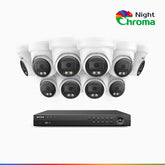 NightChroma<sup>TM</sup> NCK800 – 4K 16 Channel 10 Cameras PoE Security System, Acme Color Night Vision, 3840 × 2160 @ 30fps, Human & Vehicle Detection, Siren & Strobe Alarm, Two-Way Audio, All-Metal Housing