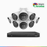 NightChroma<sup>TM</sup> NCK800 – 4K 8 Channel 8 Cameras PoE Security System, f/1.0 Super Aperture, Color Night Vision, 2CH 4K Decoding Capability, Human & Vehicle Detection, Intelligent Behavior Analysis, Built-in Mic, 124° FoV, All-Metal Housing
